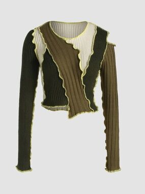 CIDER Rib Knit Crop Sweater